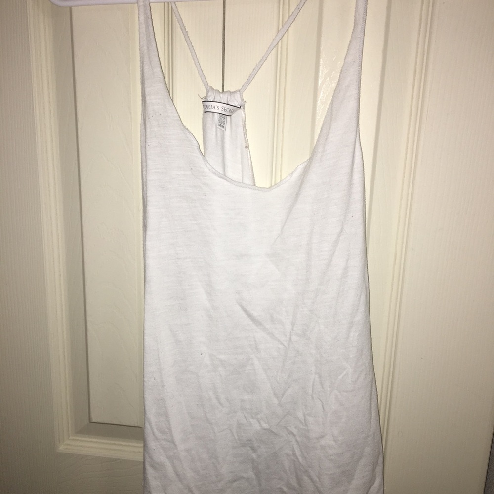 white VS tank top